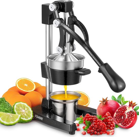 Citruspers Handmatig met Hendel Moeiteloos Sinaasappelpers 98% Sapopbrengst Stil Koudpersen Behoudt Originele Smaak Citroenpers & Limoenpers Premium Handpers Vaatwasserbestendig