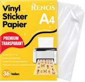 36 Transparante Vinyl Stickervellen A4 - Stickerpapier voor Inkjet Printers - Geschik voor Snijmachines