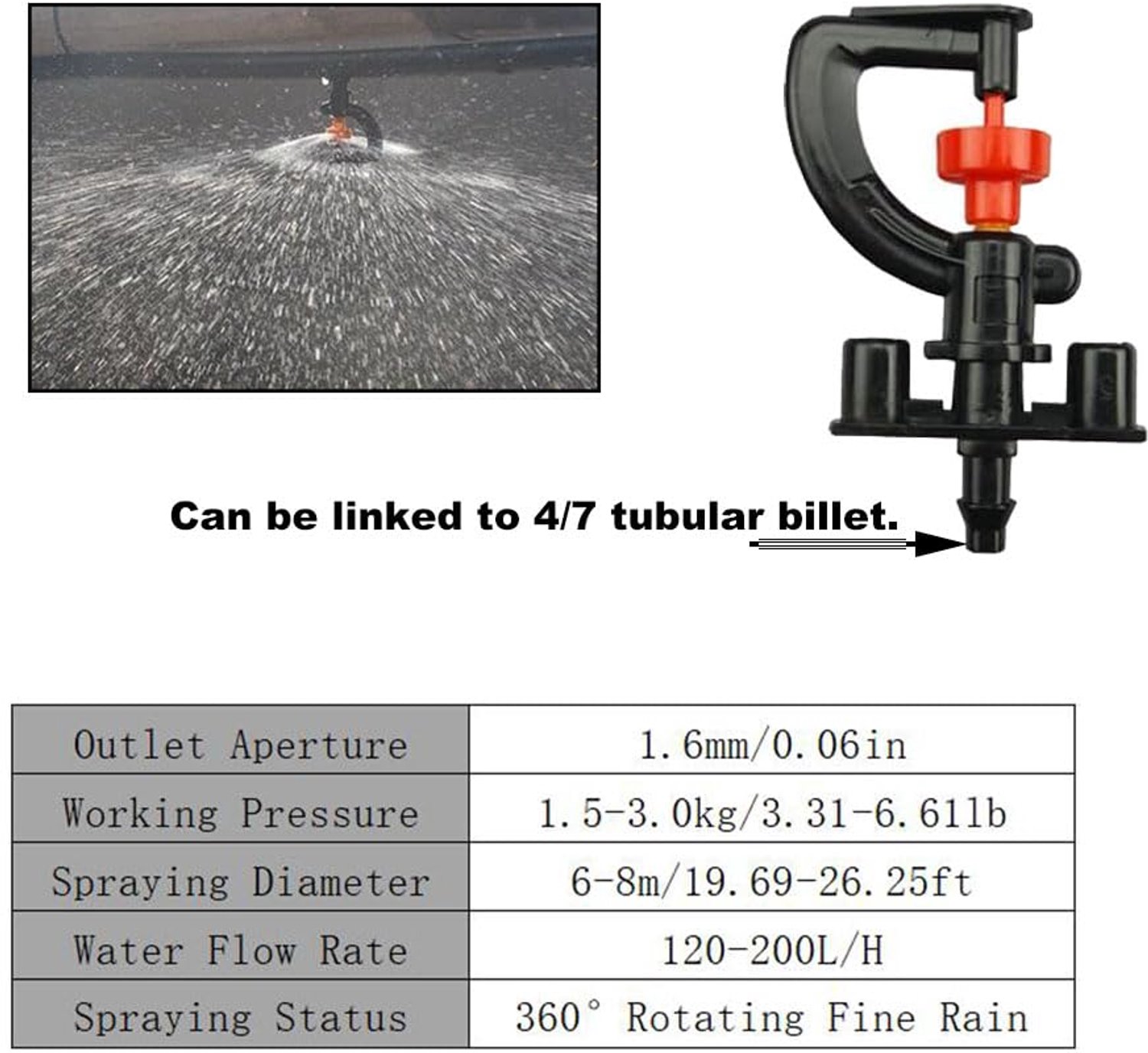 Micro Roterende Sprinkler 10 Stuks - G-type Sprinkler - Brekingssproeier - Atomiserend Systeem - Tuinaccessoire - PP/POM Materiaal - Tuinsproeier