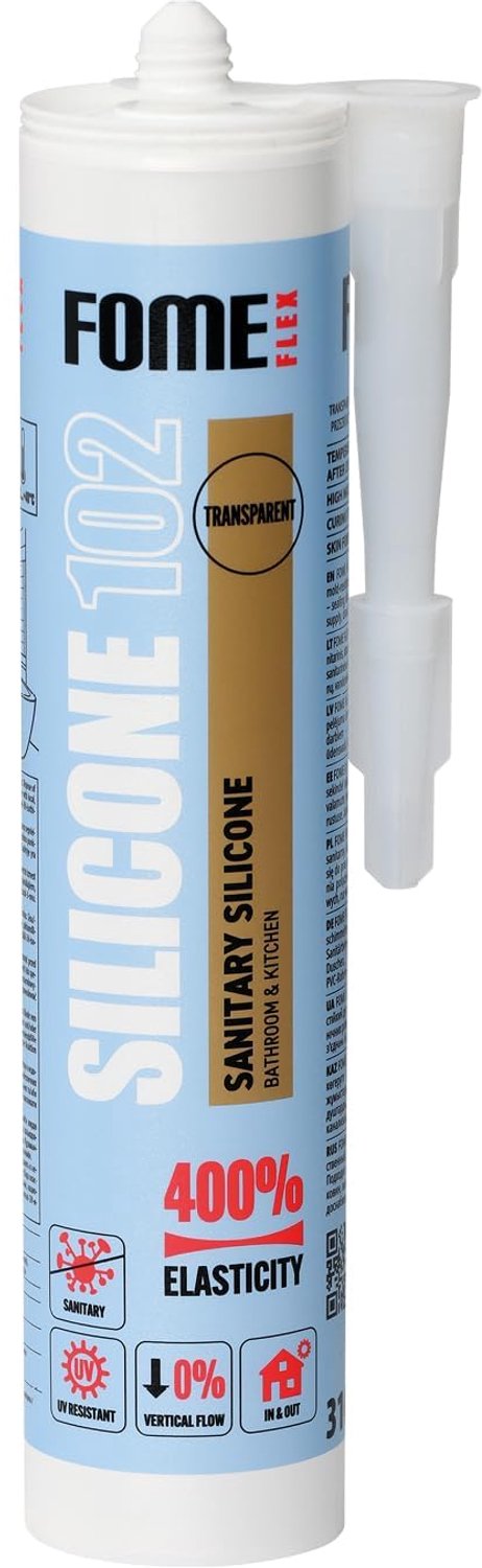 Afdichtmiddel Schimmelbestendig - Siliconenkit Transparant - UV-Bestendig - Flexibel - Multi-Oppervlak - 310 ml - Siliconekit