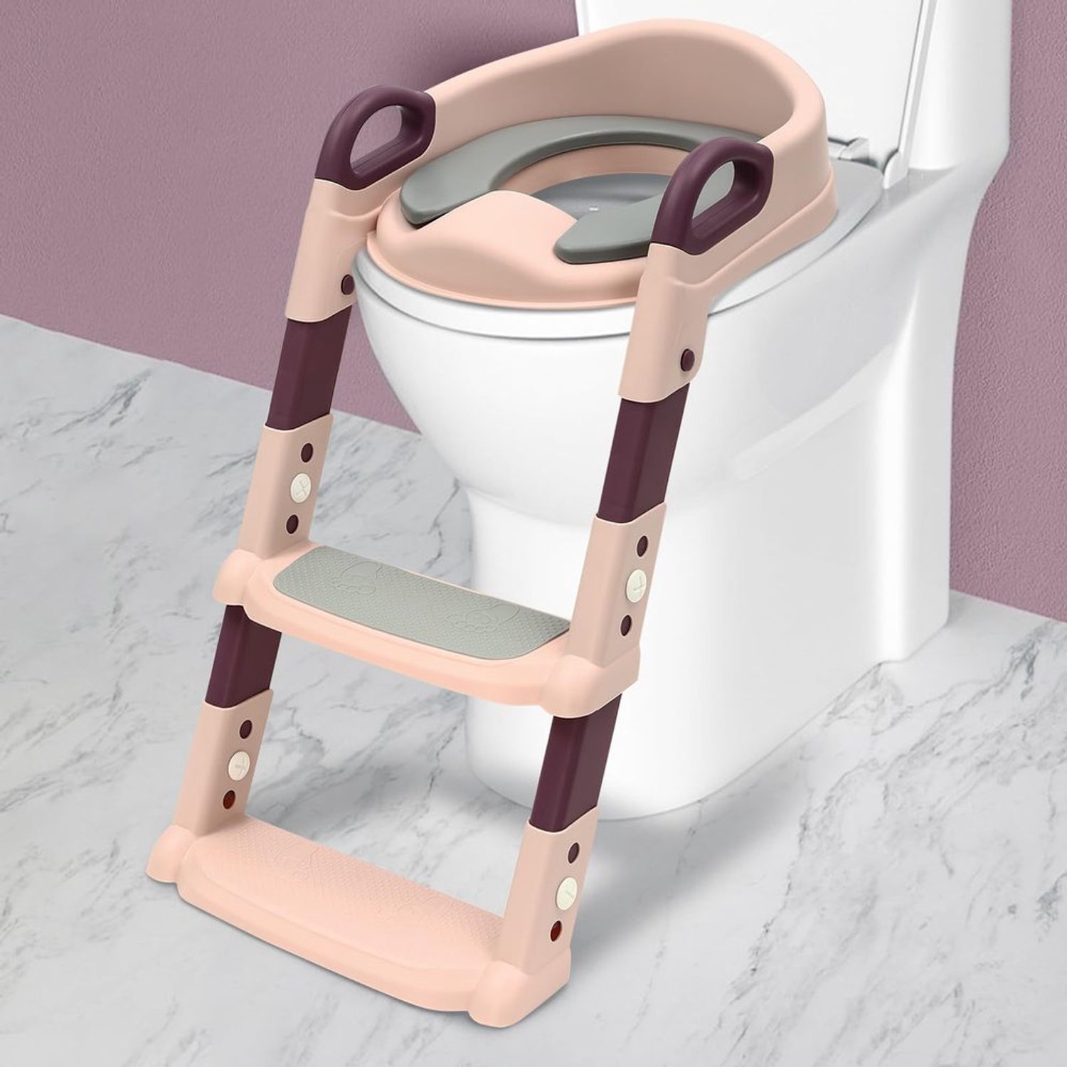Toiletbril voor Kinderen met Trap - Hoogte Verstelbaar en Opvouwbaar