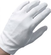 Katoenen handschoenen wit - per paar - Medium - voor eczeem / allergie / handcreme - juweliers / munt handschoen