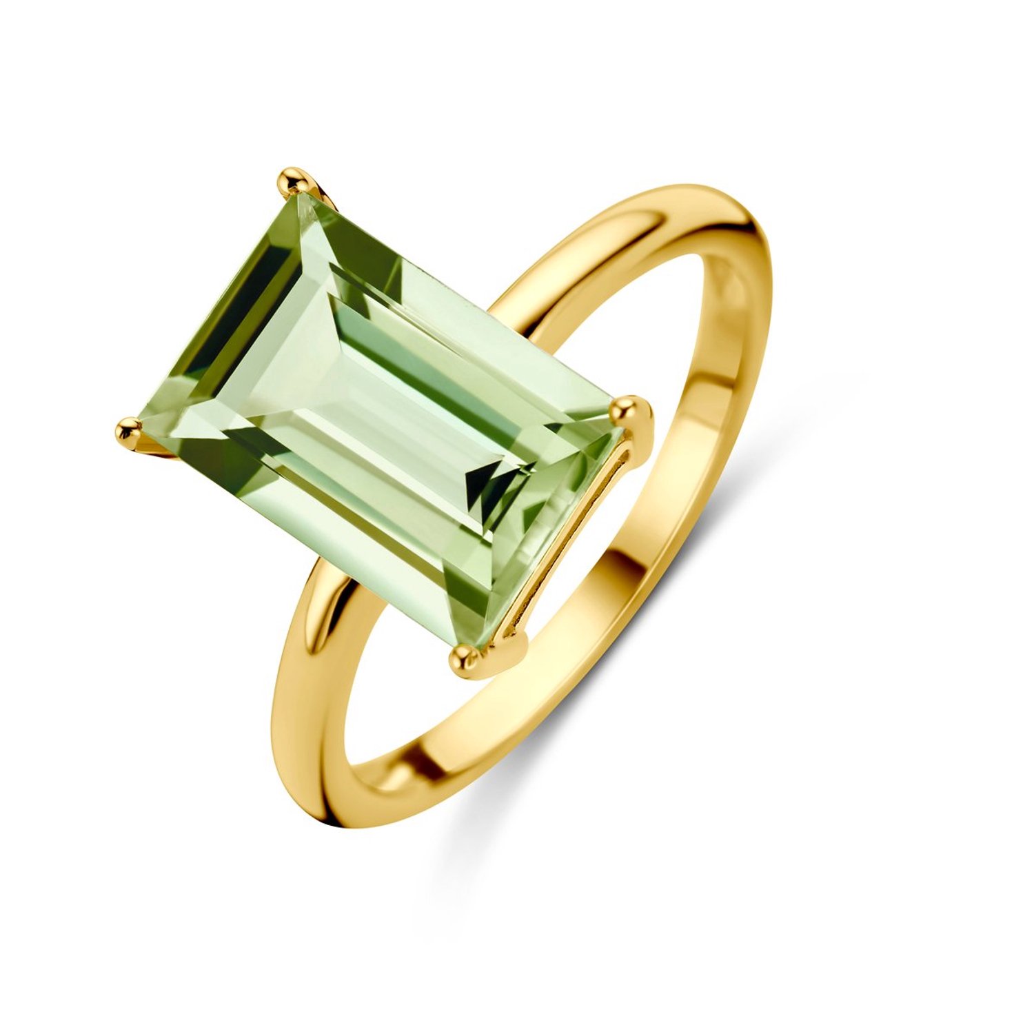 14K Geelgoud Ring Groen Amethist 4030952