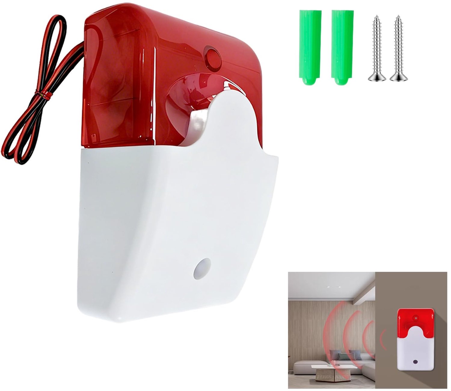 Alarm Sirene met Flitslicht 220V, 110dB