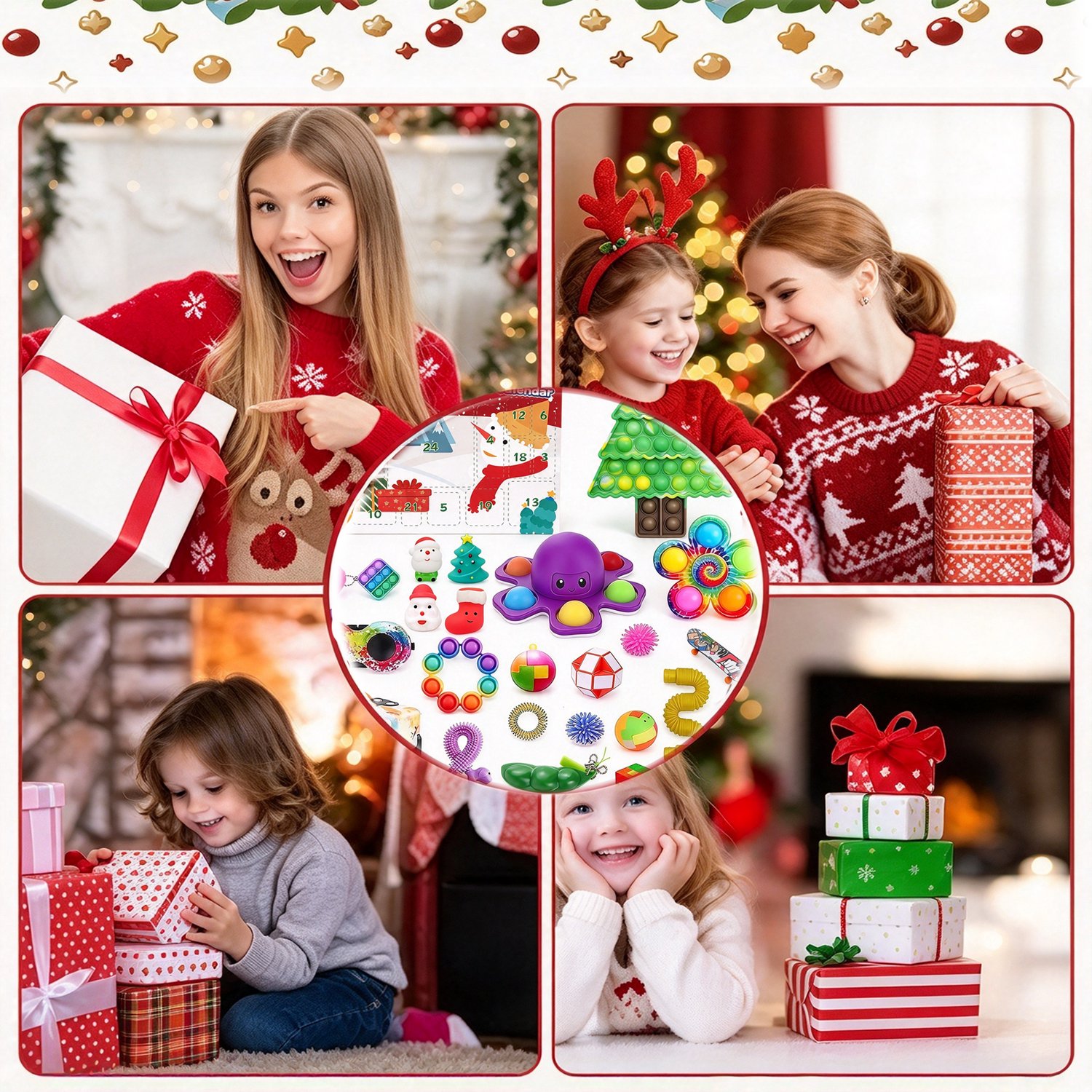 24 stuks - Adventskalender - Fidget Speelgoed Adventskalender 2026 - Adventskalender Kinderen - Verrassingsdoos - 24 dagen willekeurige verrassingen - Enkele willekeurig geselecteerde stijlen -Stressverlichtend Sensory Toy – foto 6
