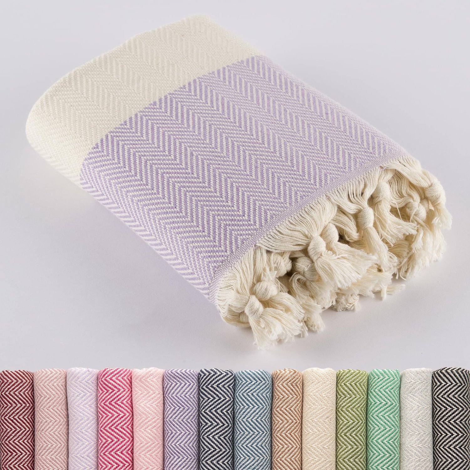 100x180 Strandhanddoek - Hammam Towel, 100% Katoen, Mauve
