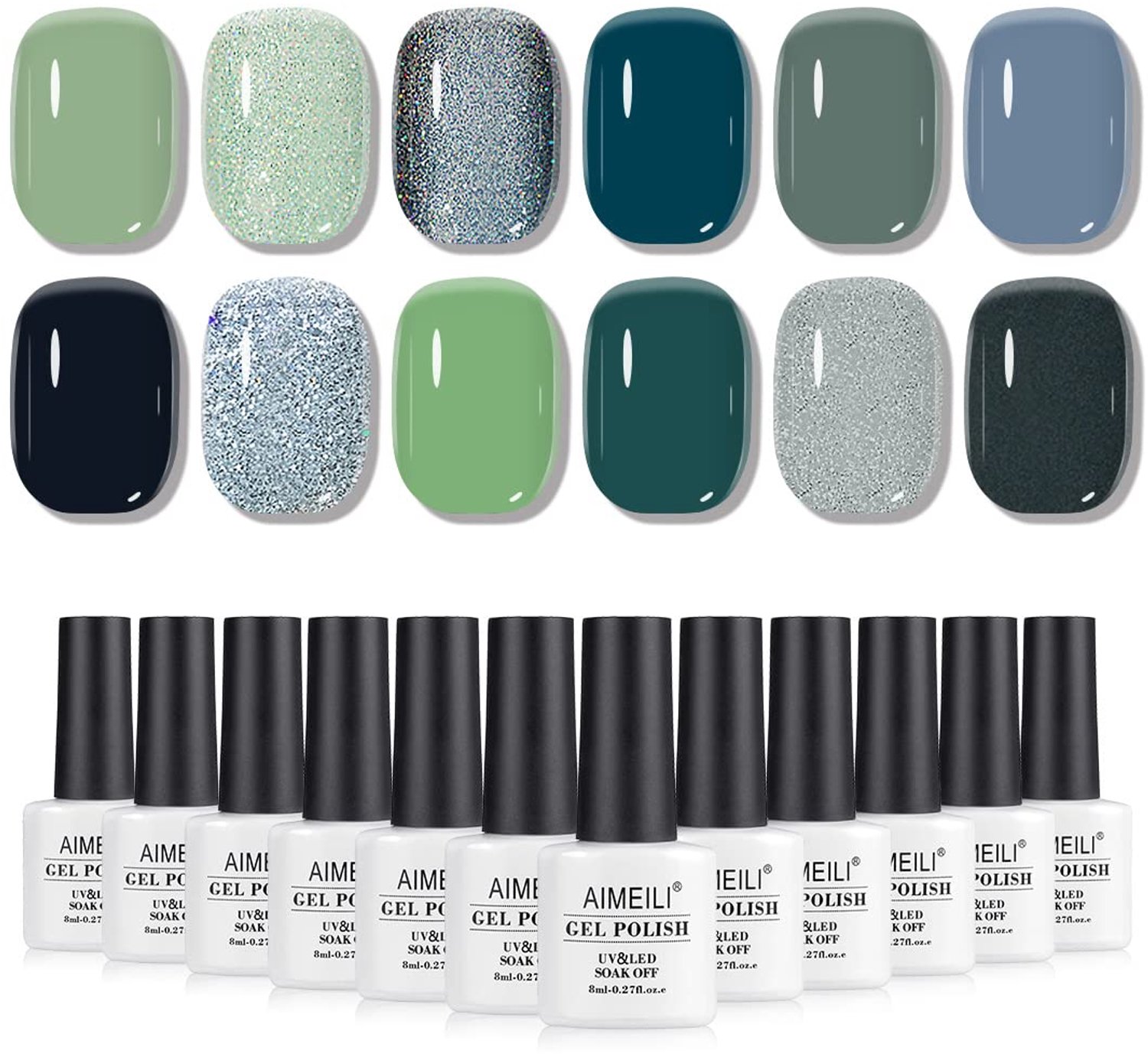 Gel Nagellak Set, 12 Kleuren 10ml