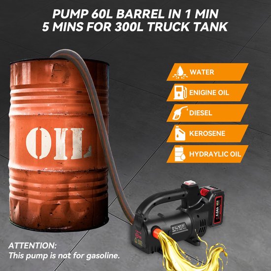 Draagbare Diesel Pomp met 4000 mAh Batterij en Snellader — afbeelding 4