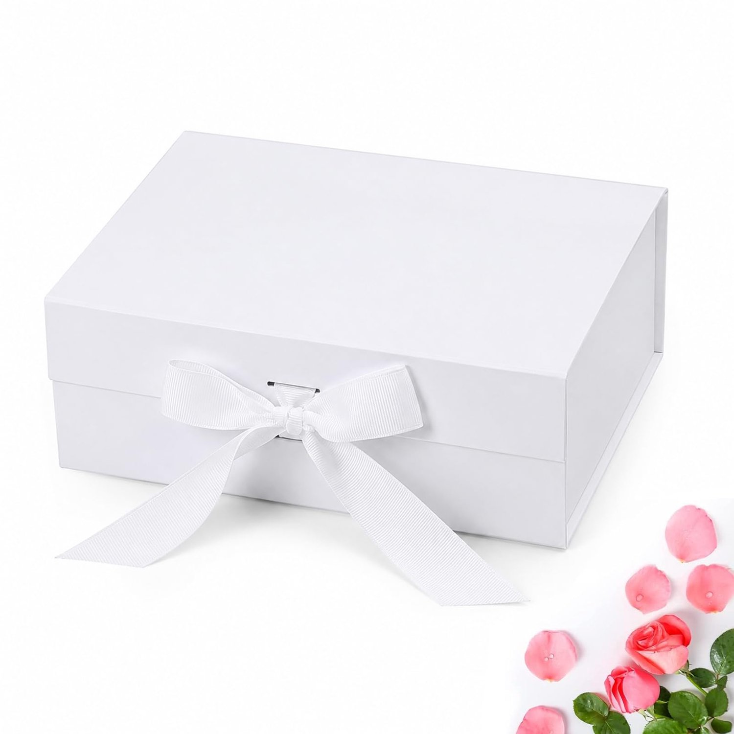 Witte Cadeaubox met Deksel, 21 x 17 x 7 cm voor Diverse Gelegenheden