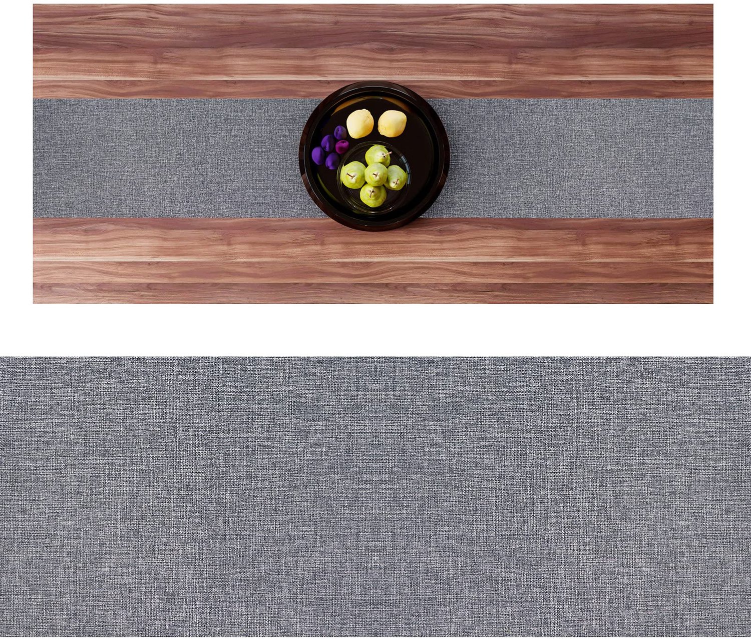 Katoenen Tafel Runner - Grijs, Anti-Plooi, Wasbaar - 32x240cm