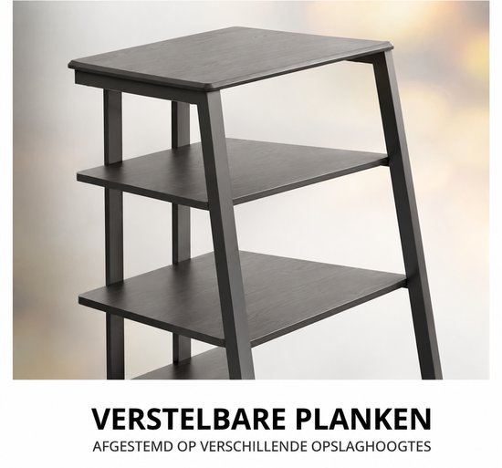 FITUEYES HiFi-meubel - Hoogteverstelbare planken - 78 cm hoog - Verstelbare voetjes - Zwart — afbeelding 3