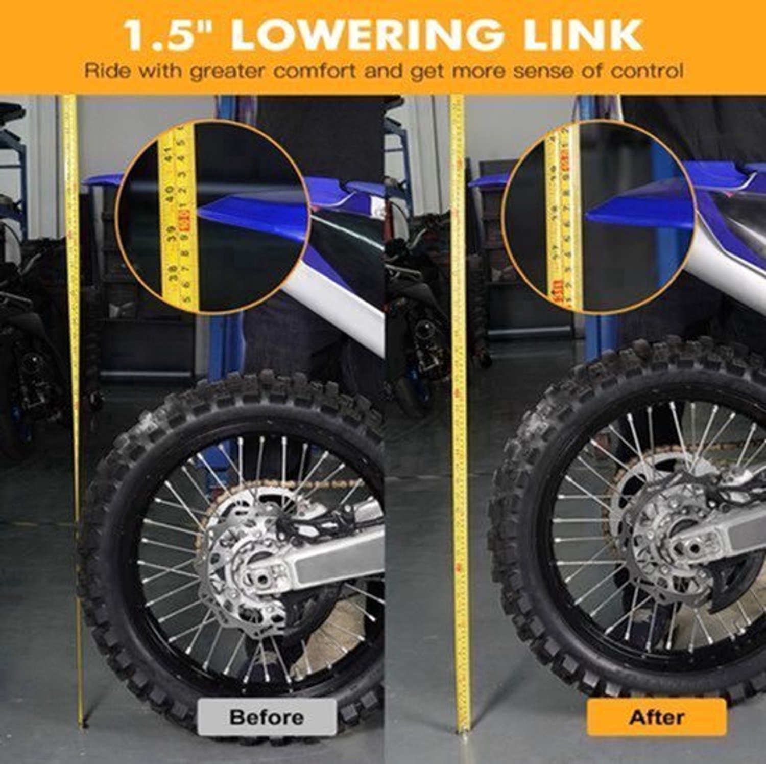 Motocross Verlagingsset - 1,5 Inch - Aluminium - Voor Yamaha YZ125 YZ250 WR250F WR450F - Offroad Accessoire