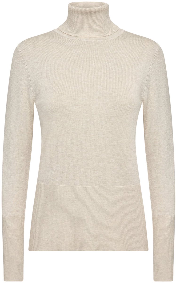 Soyaconcept trui ecru met col en brede ribboord voor dames - S (36)