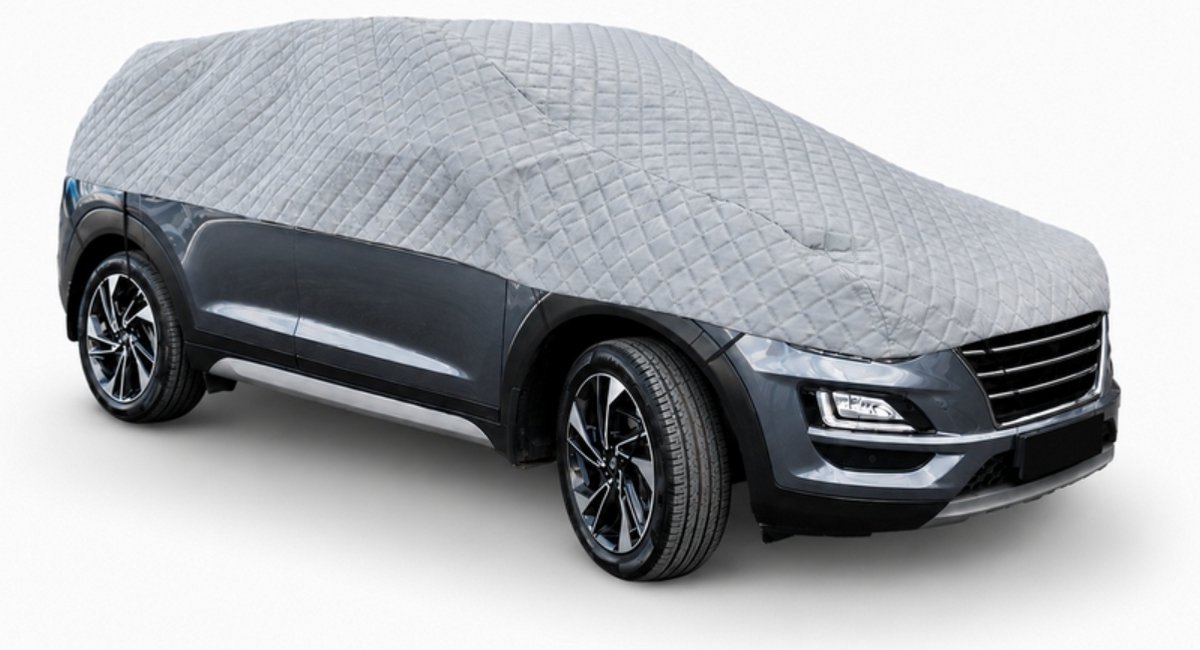 CarPassion Autohoes - Half Cover - Beschermhoes - Waterdicht & Vorstbestendig - Maat L - Grijs - 455 cm