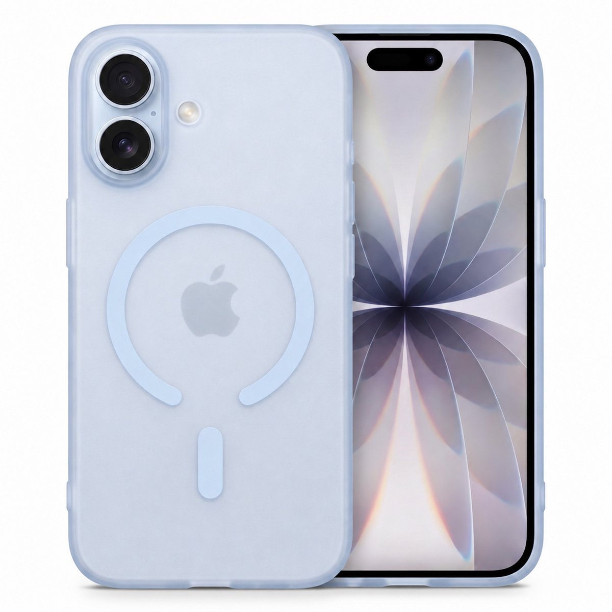iCall MagMat Hoesje - Geschikt voor iPhone 17 - Geschikt voor Magsafe - Ultradun Mat Licht Blauw