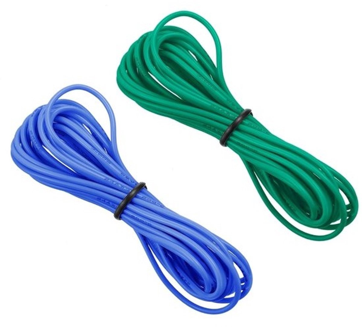 Elektrische Draad - Siliconen Kabel - Elektronica Reparatie - Hoge Temperatuurbestendig - 2x 3 meter - Blauw Groen