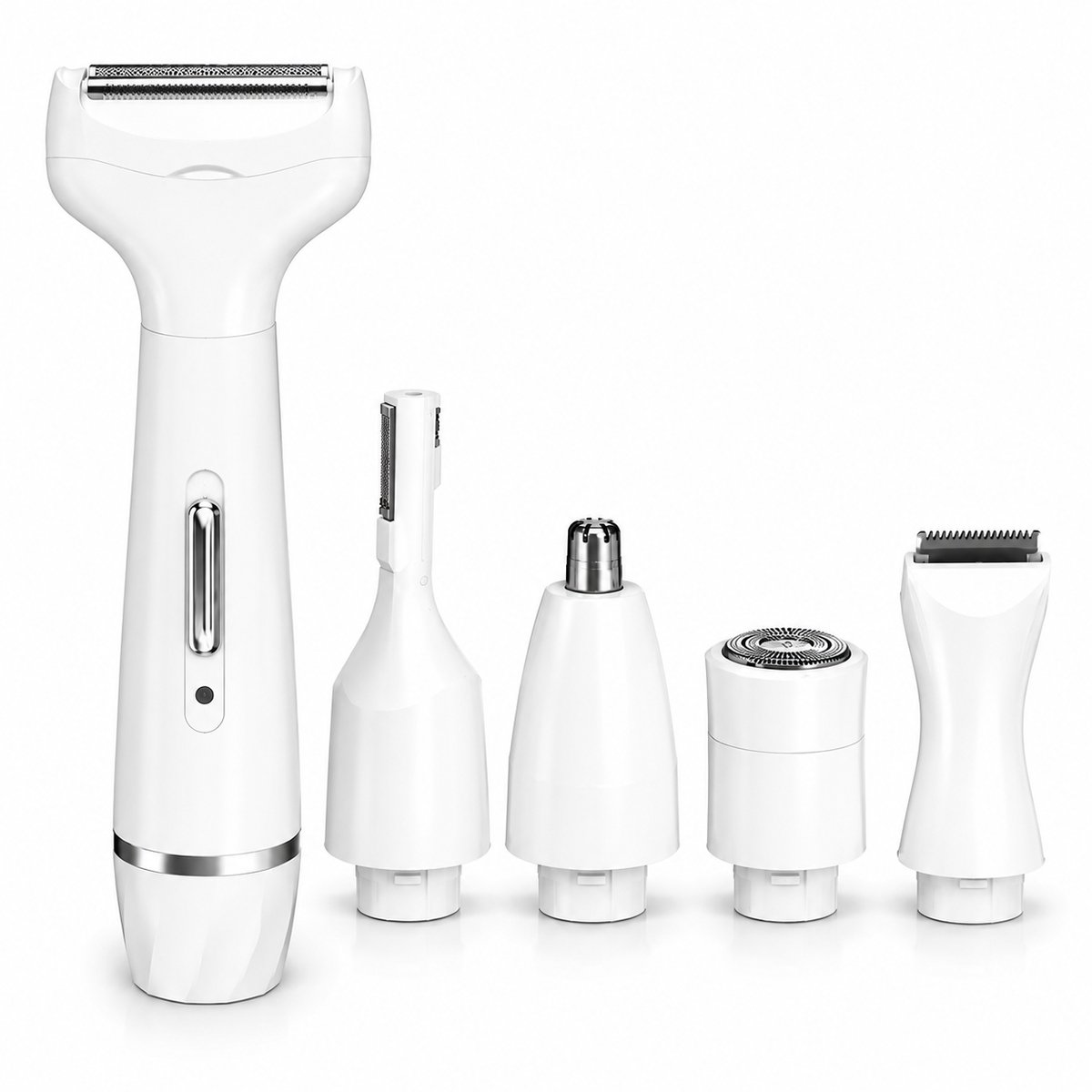 Bol.com Smart-Tech® Ladyshave 5-in-1 - Oplaadbaar Scheerapparaat voor Vrouwen - Gezicht, Bikinilijn, Wenkbrauw, Neus & Oor - Wit aanbieding