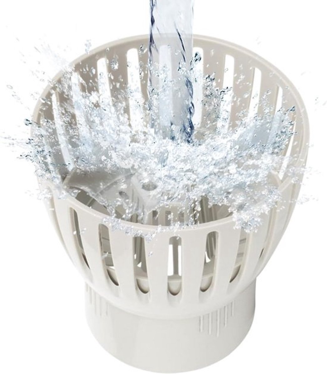 Vijverafvoer Skimmer - Zwembadfilter Vuilvanger - Wateroppervlak Reinigen - Effectieve Vuilopvang - 50 mm - Grijs
