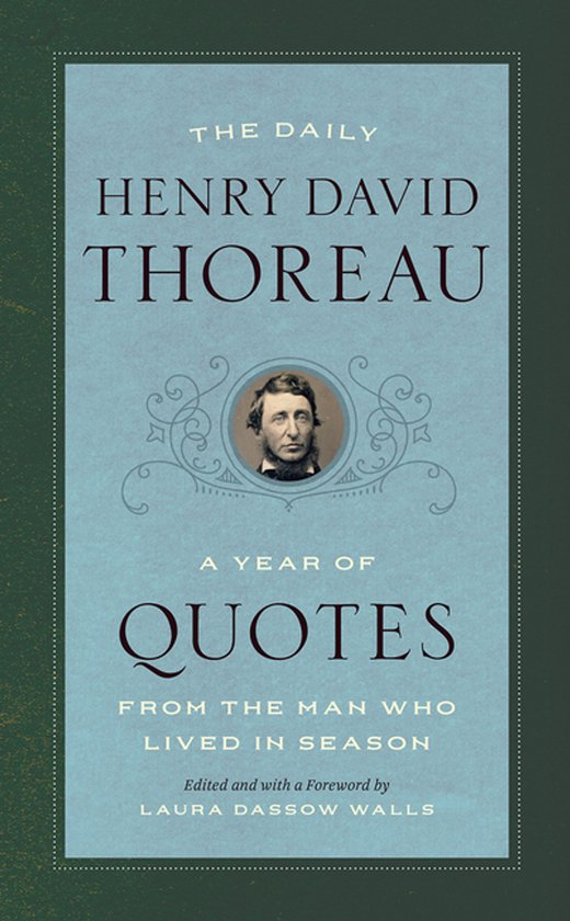 Couverture de livre intitulée 'The Daily Henry David Thoreau – A Year of Quotes'. Portrait de Henry David Thoreau.