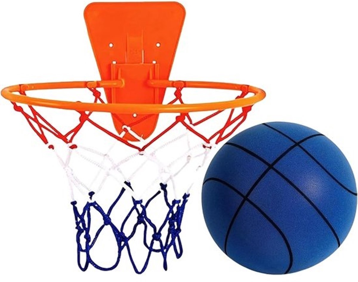 Stil Basketbal - Dribbelbal Binnen - Binnen Trainen - Schokabsorberend Materiaal - 18 cm Diameter - Blauw