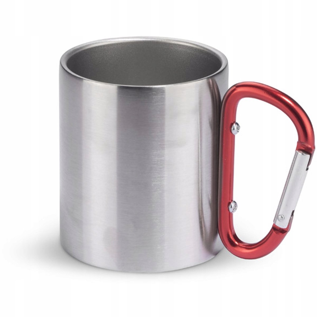 Campic 200ml RVS Mok met Karabijnhaak - Rood, Praktisch voor Buiten
