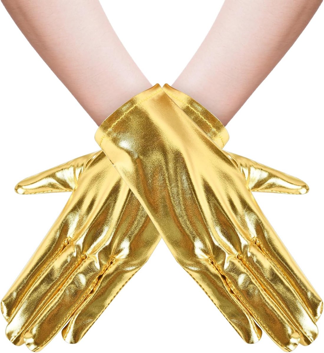 Korte Metallic Handschoenen voor Halloween Kostuums, Themafeesten, Cosplay en Bruiloften