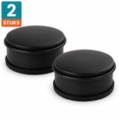 NORDIX Premium Deurstopper - Deurstoppers voor Binnen - Deurstop - Deurbuffer - Set van 2 Stuks - 11x5.3cm - Mat Zwart - BASSO