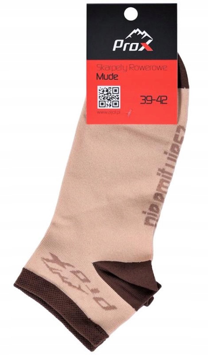 PROX MUDE Fietssokken Beige Kort Maat 35-38