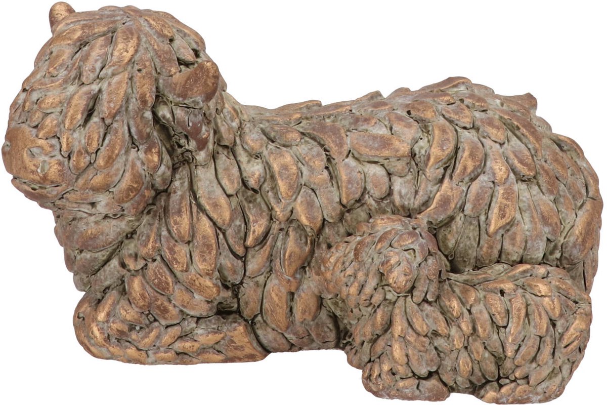 Daan Kromhout - Schotse Hooglander - Ouder met Kalf - Beton - Goud/Grijs - 22x13x12cm