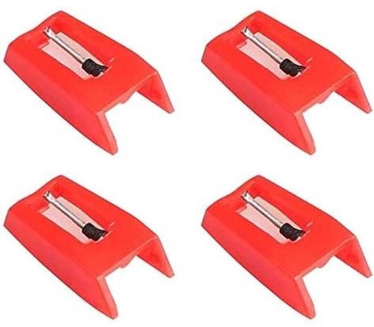Platenspeler Naalden - Stylus Vervanging - Muziek Luisteren - Slijtvast Aluminium - 4 Stuks - Rood