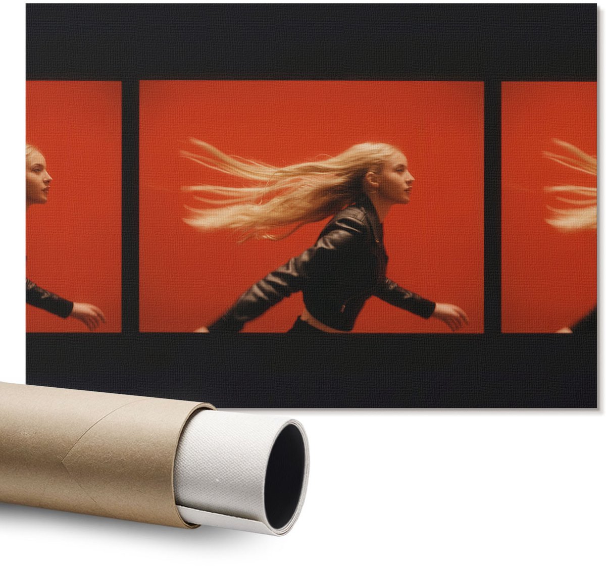 Coloray Polycanvas Wandposter - Artistieke Elegantie, Illustratie - A1 - Zwart Patroon - Rechthoek - Interieurdecoratie - Kantoor - Art deco