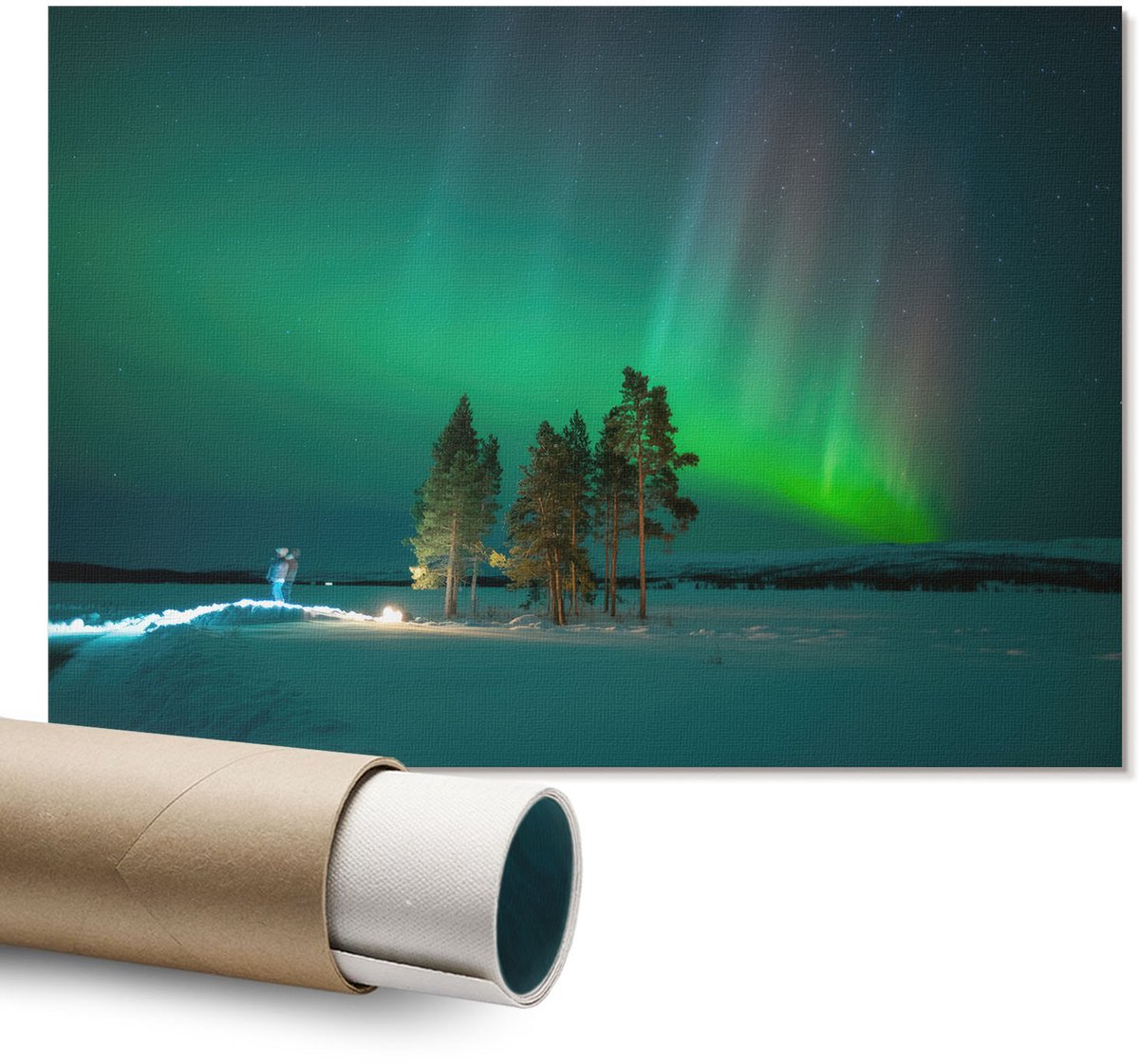 Coloray Polycanvas Wandposter - Nu Of Nooit, Typografie - A1 - Turkoois Patroon - Rechthoek - Interieurdecoratie - Kantoor - Modern