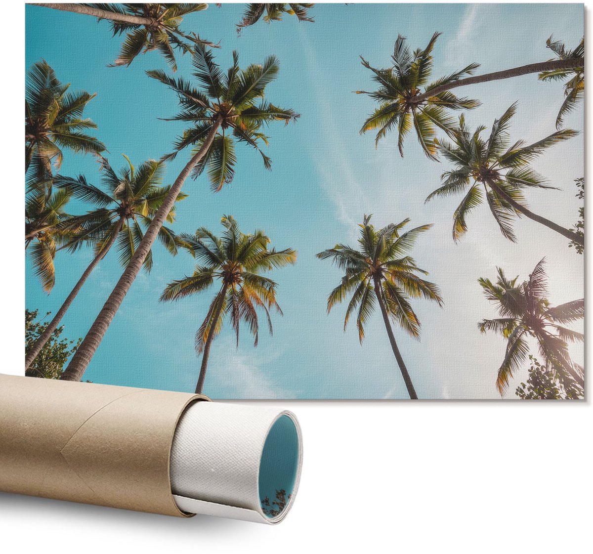 Coloray Polycanvas Wandposter – Exotische Sfeer, Blauw – A1 – Blauw Patroon – Rechthoek – Muurdecoratie – Kantoor – Modern