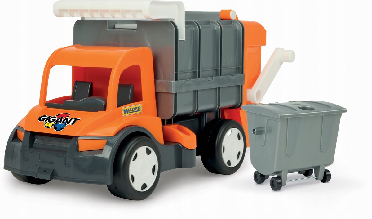 Wader Vuilniswagen Gigant Junior 65 Cm Oranje/grijs
