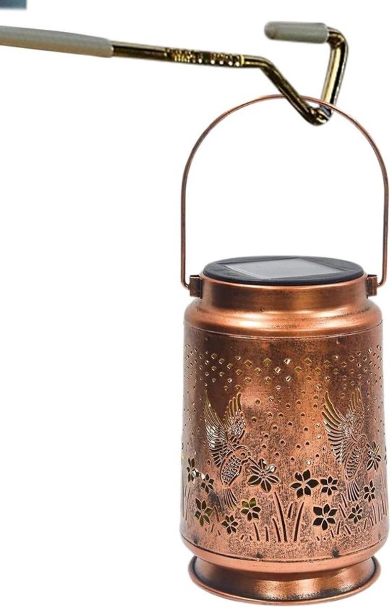 Kolibrie Tuinlamp - Sfeerverlichting Buiten - Tuin Decoratie - Zonne-Energie - 18 x 15 x 15 cm - Koper