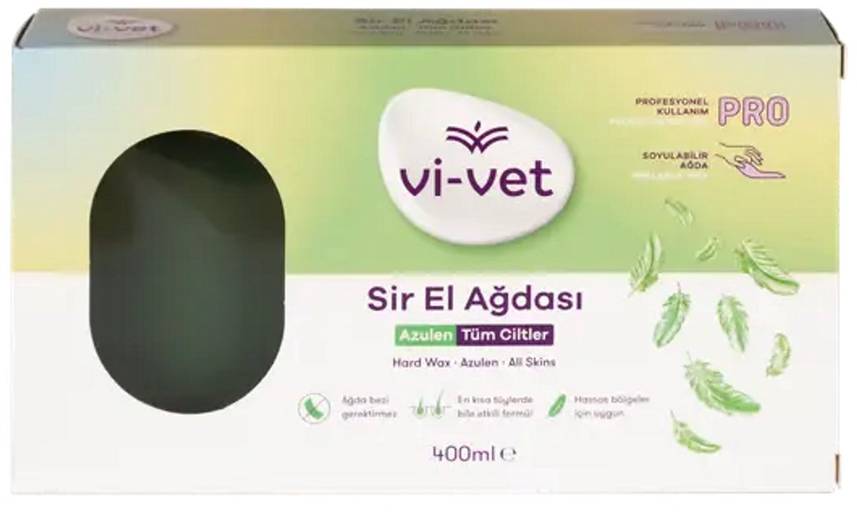 Vi-Vet Hard Wax Azuleen 400 ml – Harde Ontharingswax Zonder Strips – Azuleen Hars