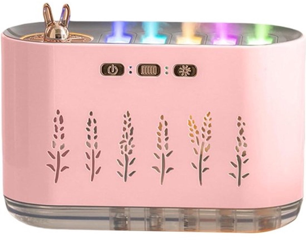 Luchtbevochtiger Thuis - Kamer Lucht - Rustgevende Sfeer - Muziek Ritme Synchronisatie - 700 ml Reservoir - Roze