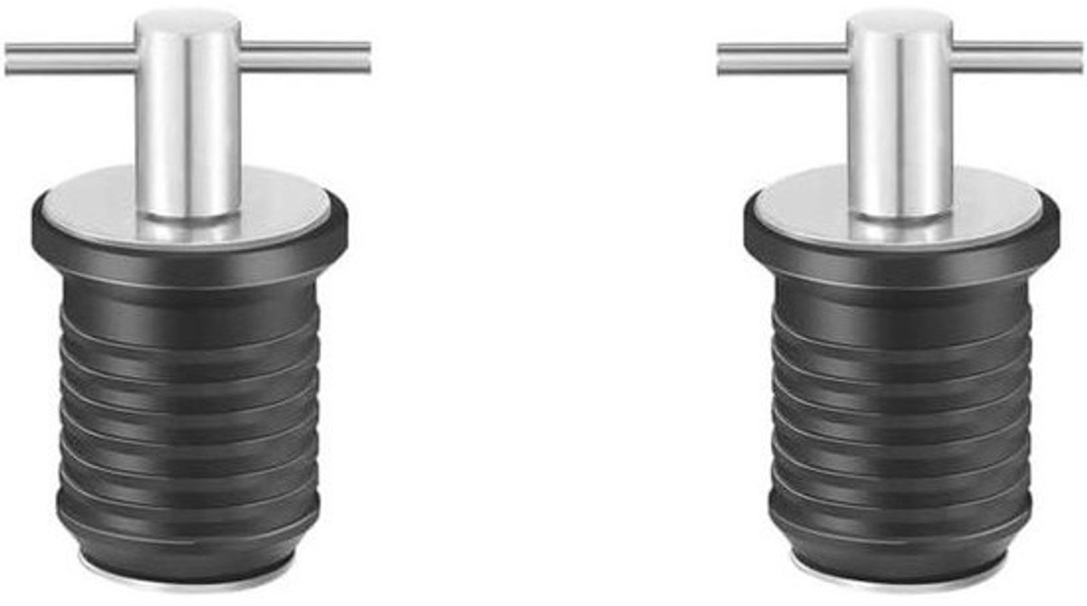Boot Afvoerplug Set - Afsluitplug Kajak - Watersporten Afsluiten - Roestvrij Staal - 32mm - Zilver