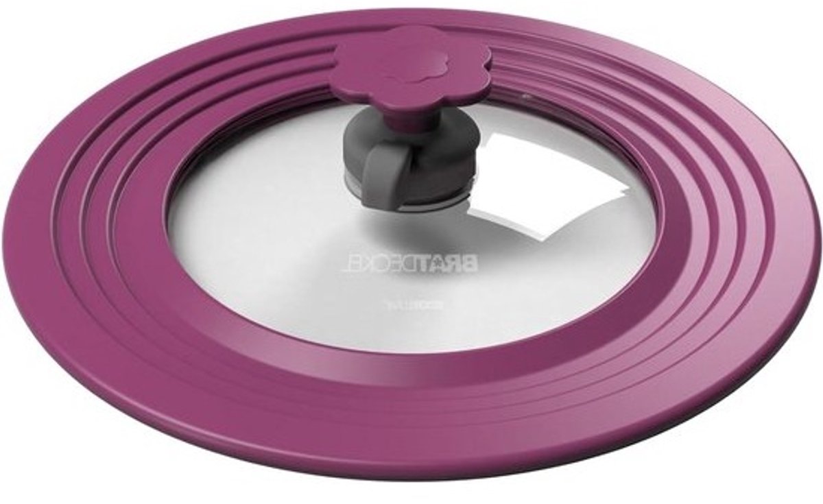 Braaddeksel - Pannen deksel - Koken en braden - Automatisch stoomventiel - Ø 30cm - Paars