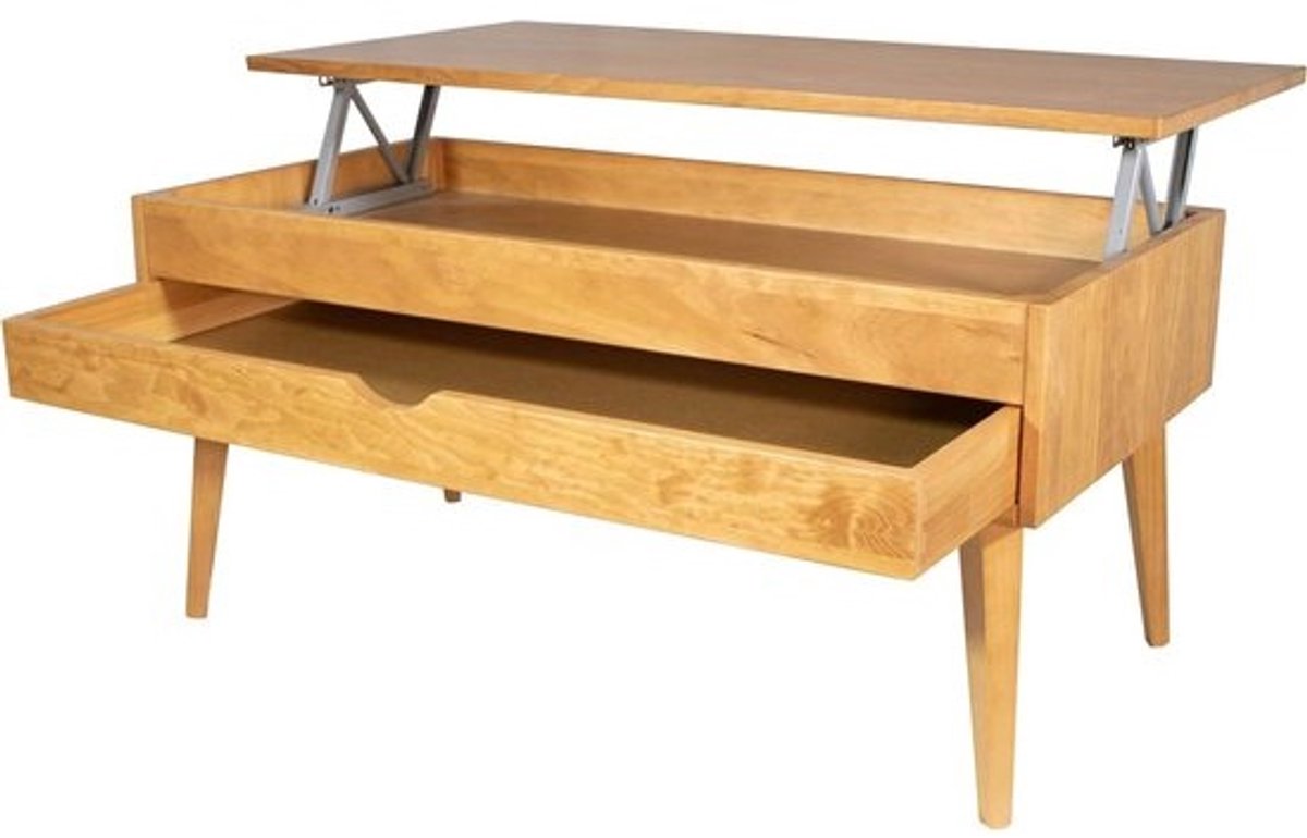 Salontafel met Lade - Koffietafel Houten Tafel - Woonkamer Decoratie - In Hoogte Verstelbaar