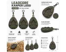 Leadcore Karper Lood - Karperlood - 85 Gram - Camouflage - Set van 3 Stuks