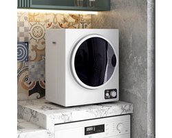 MODFU - Mini Wasdroger - 4 Kg - 4 Programma's - 2 Warmtestanden - Afvoerdroger - Wit
