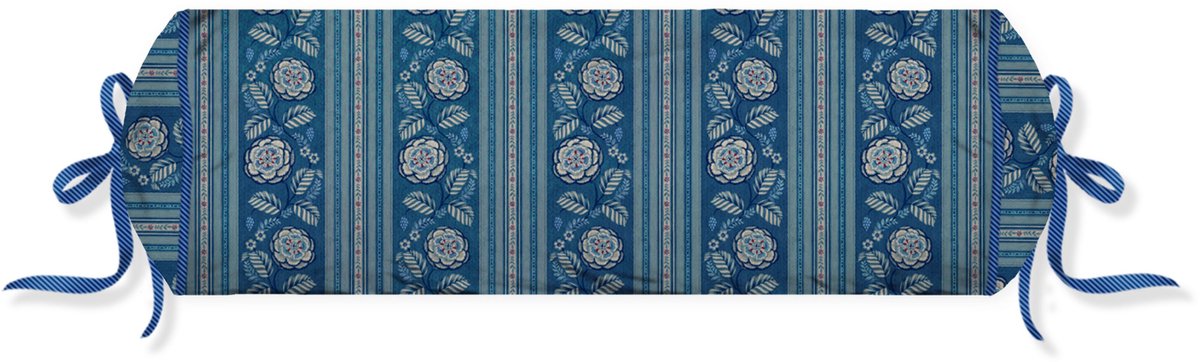 Pip Studio Rosa Rani Roll Cushion Sierkussen - 22 x 70 cm cm - Donkerblauw