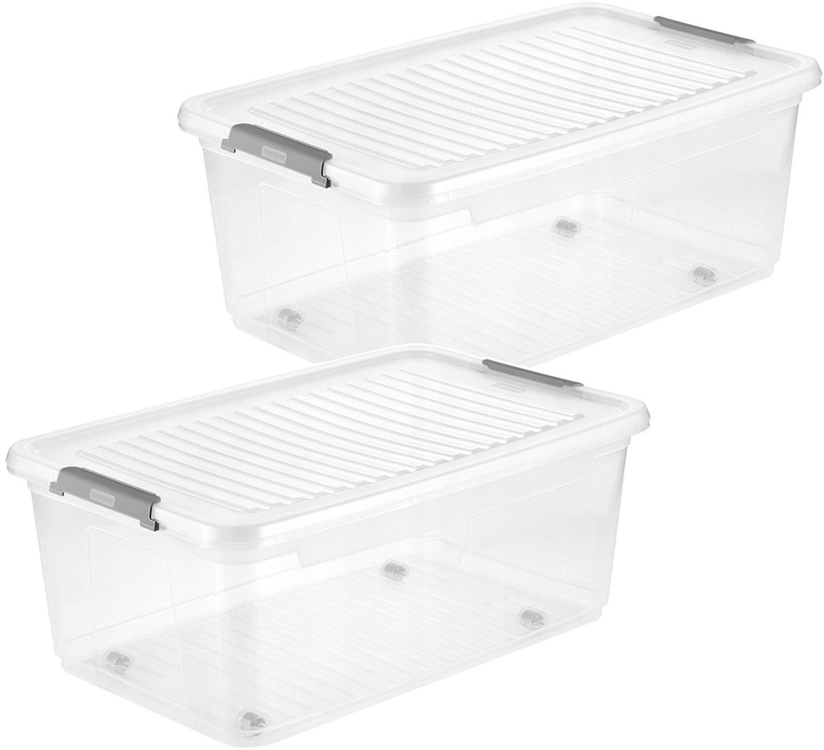 Keeeper Leo Keeeper-bak met deksel - Opbergbox - 37 liter, transparant - 2 stuks geen