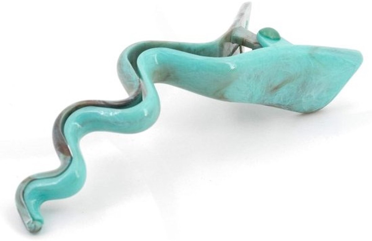 Golvende Haarspeld - Haarclip Cwave - Haar Stylen - Unieke Golfvorm - 9 cm - Turquoise Gemarmerd