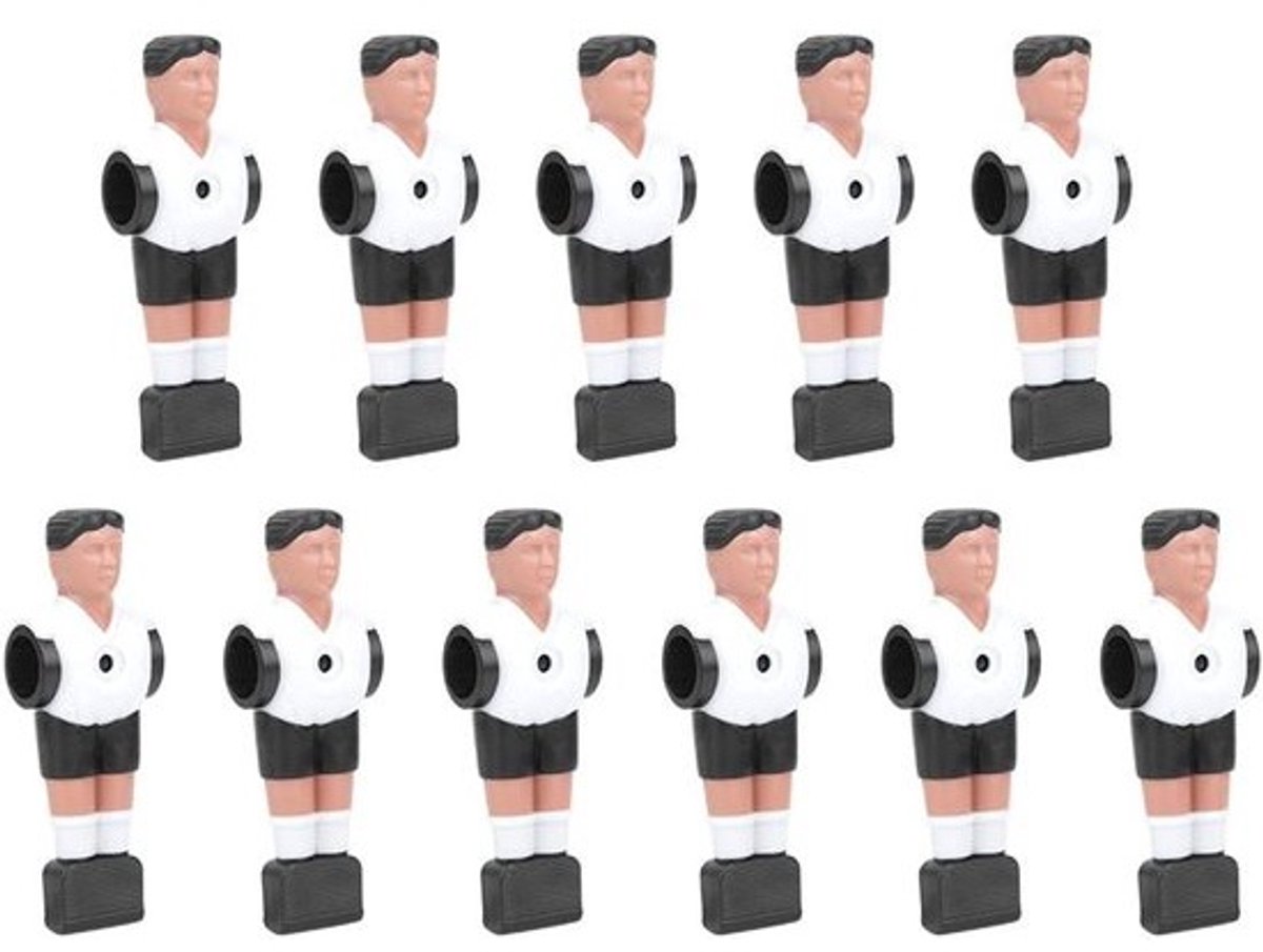 Tafelvoetbalspelers Set - Reserve figuren - Spel Reparatie - Toernooi ontwerp - 11 stuks - Wit Zwart