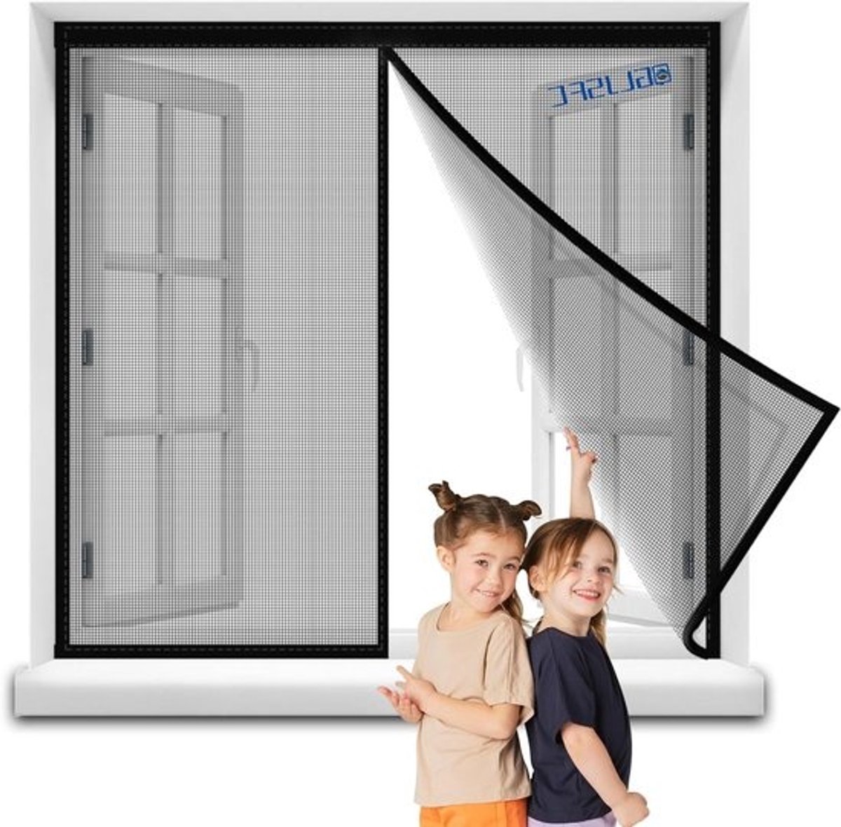Magnetisch Horraam - Vliegengaas Raam - Insecten Buiten Houden - Automatisch Sluitend - 160x95cm - Zwart
