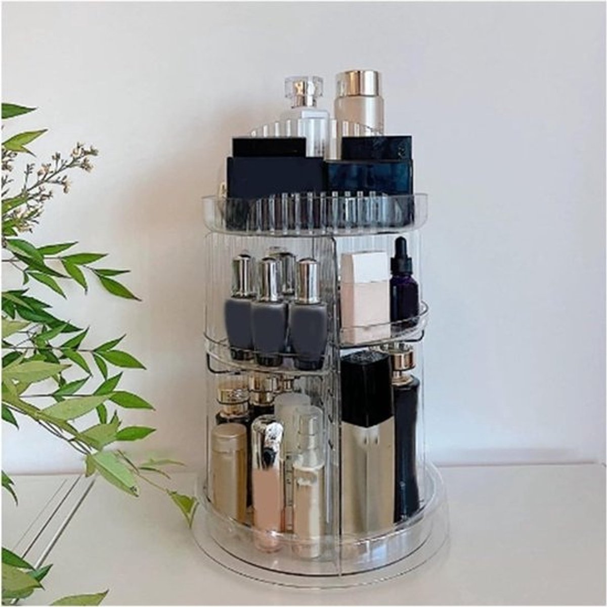 Cosmetica Organizer - Make-up Houder - Schoonheidsroutine Optimaliseren - 360 Graden Roterend - 33 x 28 x 19 cm - Transparant