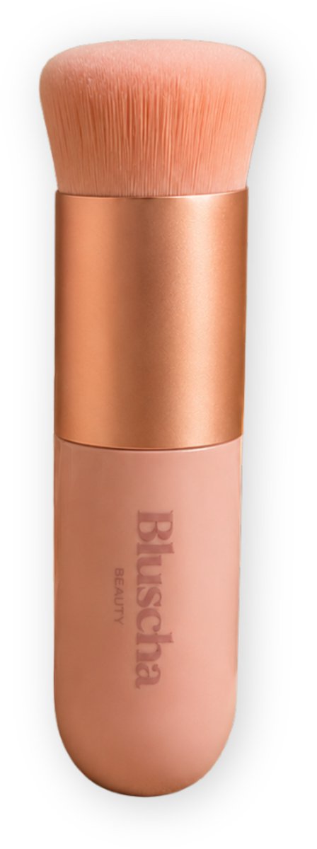 Bluscha® - Perfect Blend Brush – Foundation Kwast – Kabuki Make-up Brush – Voor Vloeibare & Crème Foundation – Roze/Rose Gold