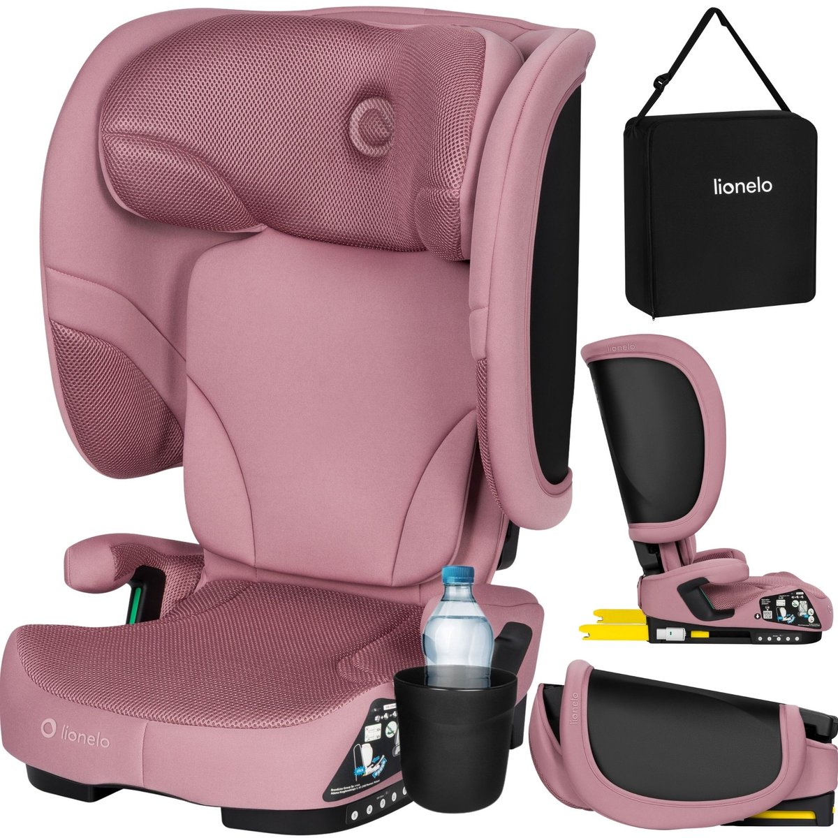 Lionelo Orin i-Size Autostoel ISOFIX - Opvouwbaar Autostoeltje 100-150 cm (3,5-12 jaar / 15 tot 36 kg / Groep 2 3) – 14-standen Hoofdsteun – 5-standen Zitting – Dri-Seat – Licht & Compact – Bekerhouder & Transporttas – Kinderzitje